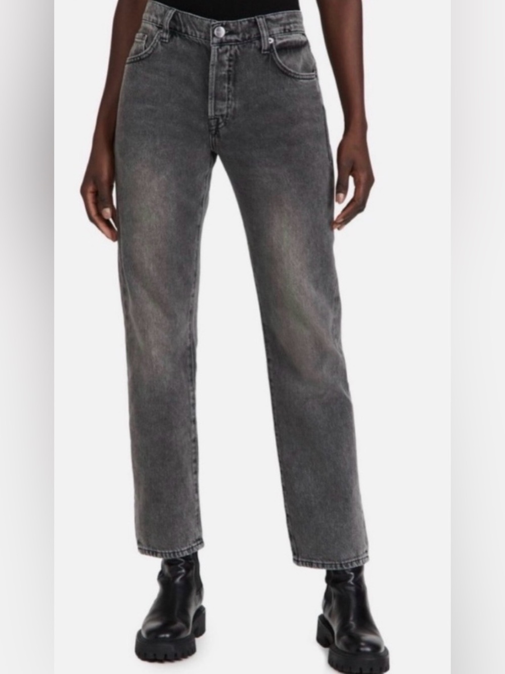 FRAME Denim Le Slouch High Rise Tapered Jeans 27 Grey | Relaxed Mom